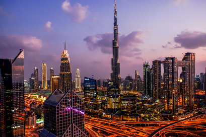 panorama down town dubai modern city night 1